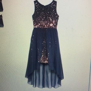 Girls Crystal Doll Sequin Overskirt Formal Dress Girls